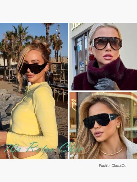 Oversized Retro Aviator Sunglasses with UV400 Protection, Thick Frame main image 5